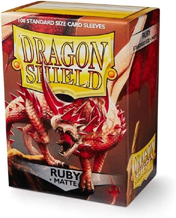 Dragon Shield | Standard Size Card Matte Sleeves 100 CT Ruby - Matte - WiredVillage Games - Dragon Shield